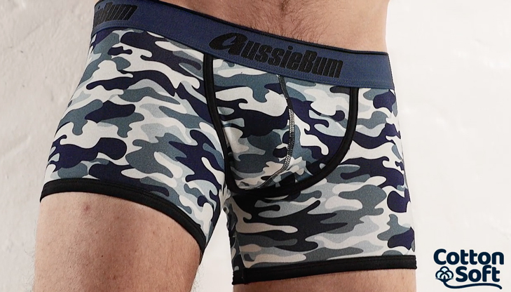 Boxerky AussieBum CottonSoft Camo Blue Hipster5